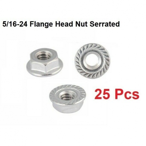 (Qty 25) 5/16-24 Flange Head Nut Serrated